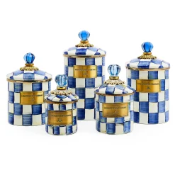 Royal Check Enamel Canister - Small|MacKenzie-Childs