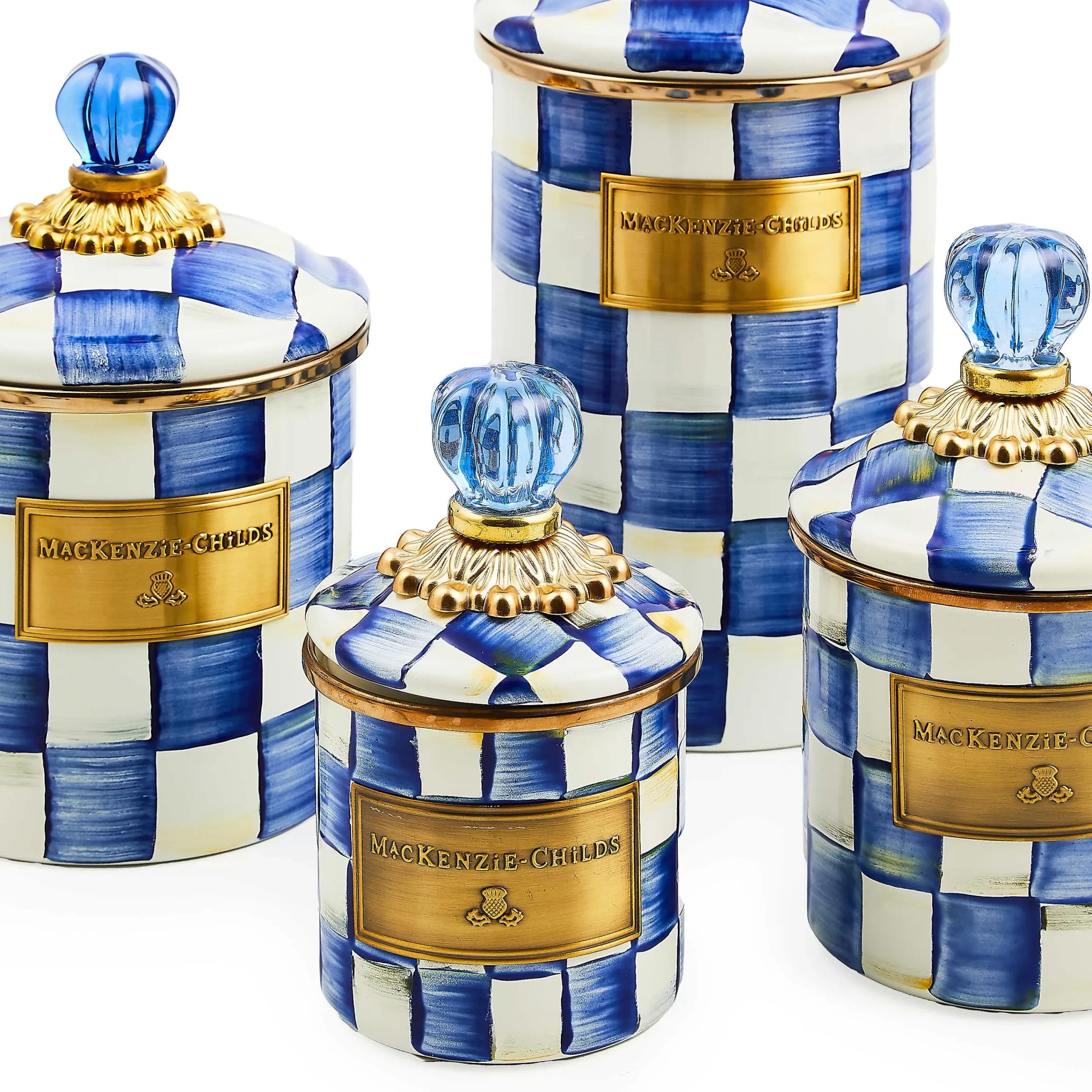 Royal Check Enamel Canister - Small|MacKenzie-Childs