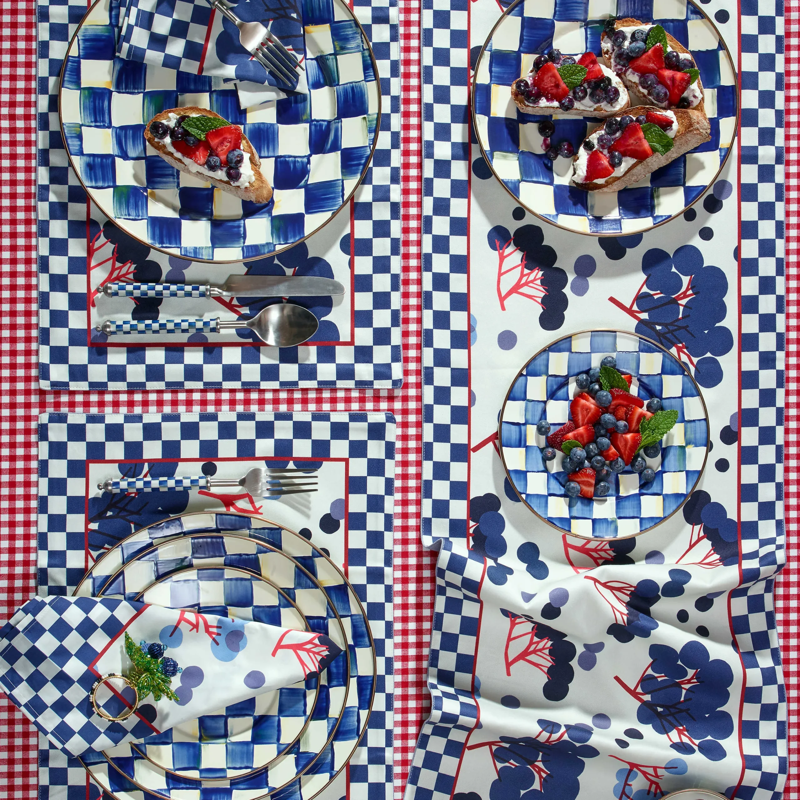 Royal Check Enamel Charger/Plate|MacKenzie-Childs Best