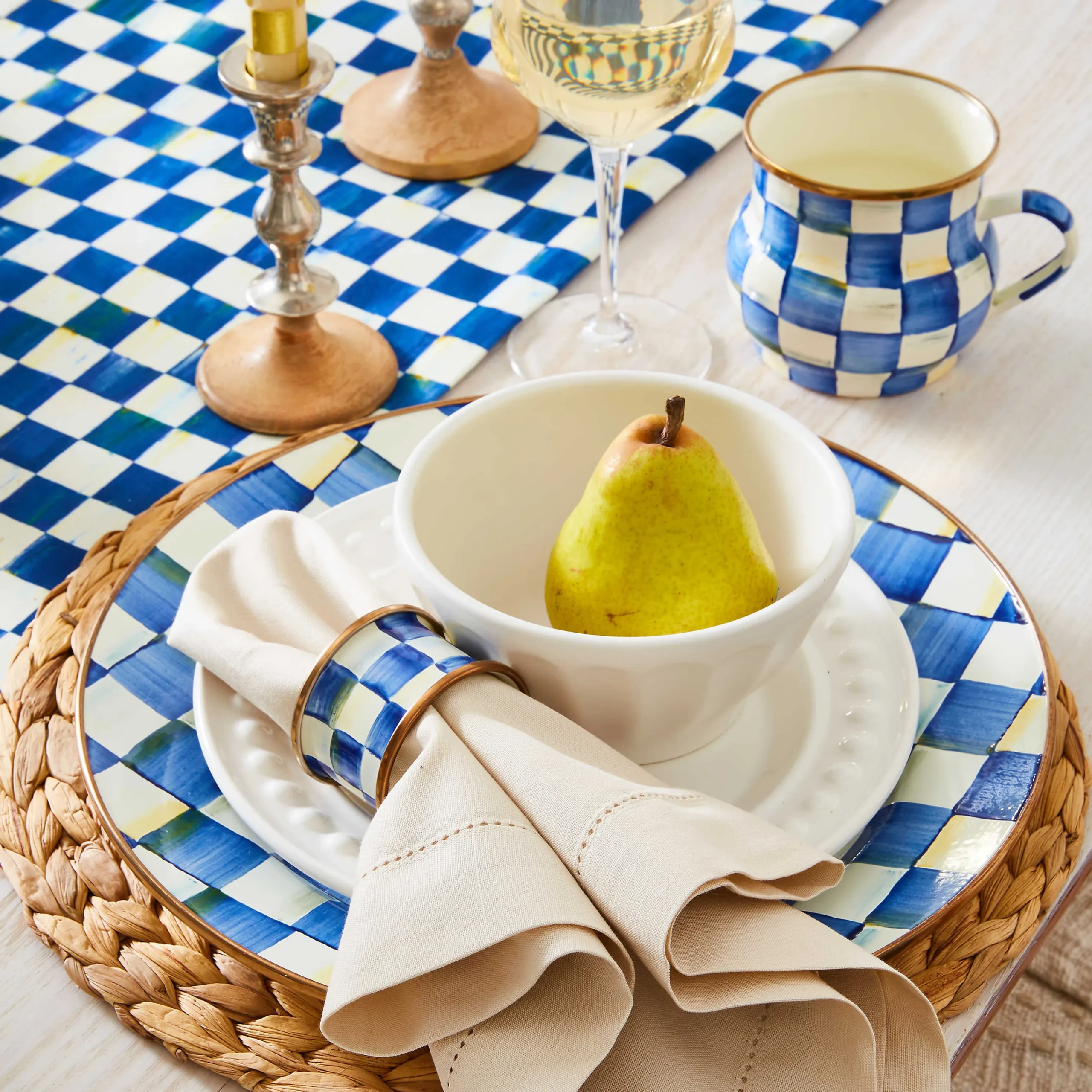 Royal Check Enamel Charger/Plate|MacKenzie-Childs Best