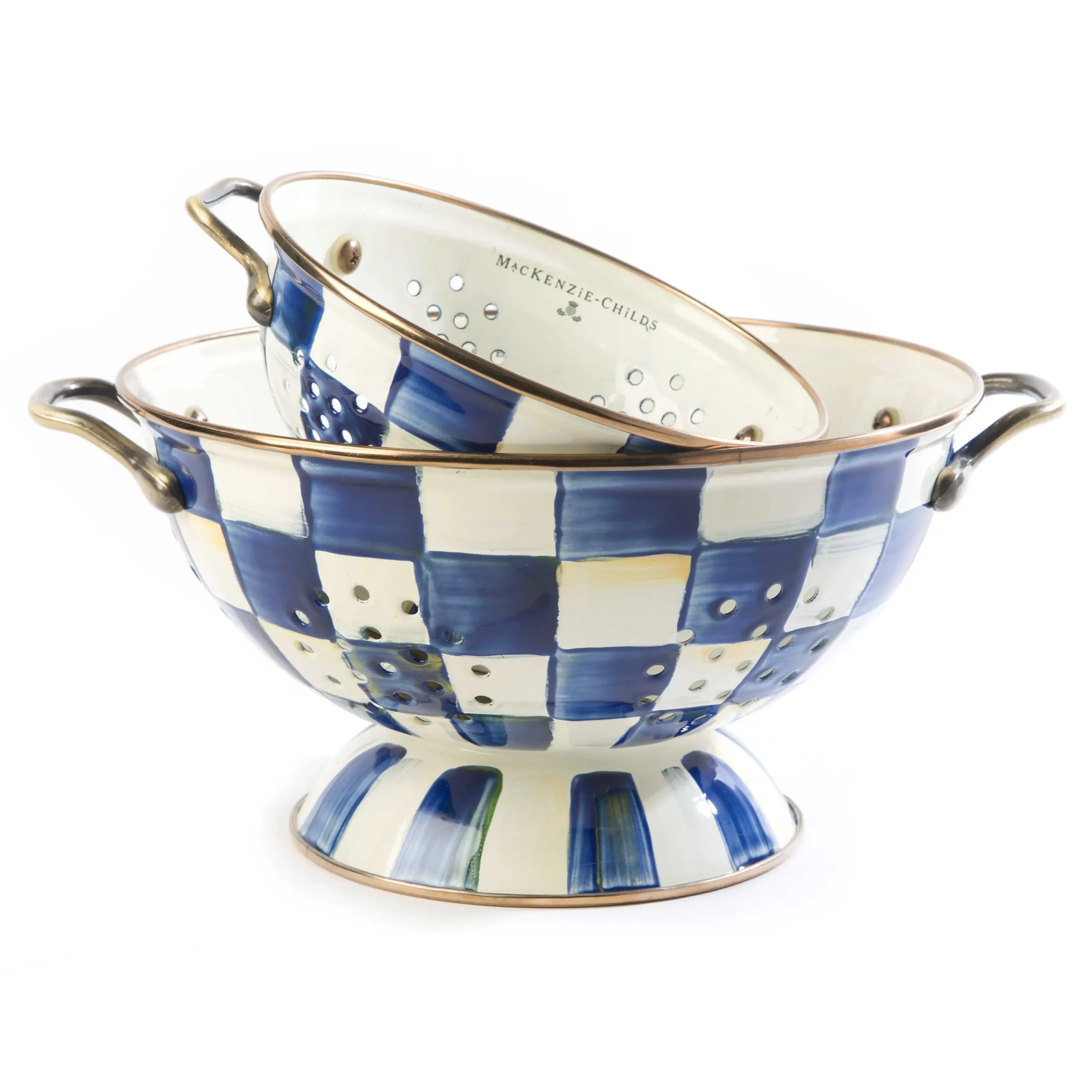 Royal Check Enamel Colander - Large|MacKenzie-Childs Clearance