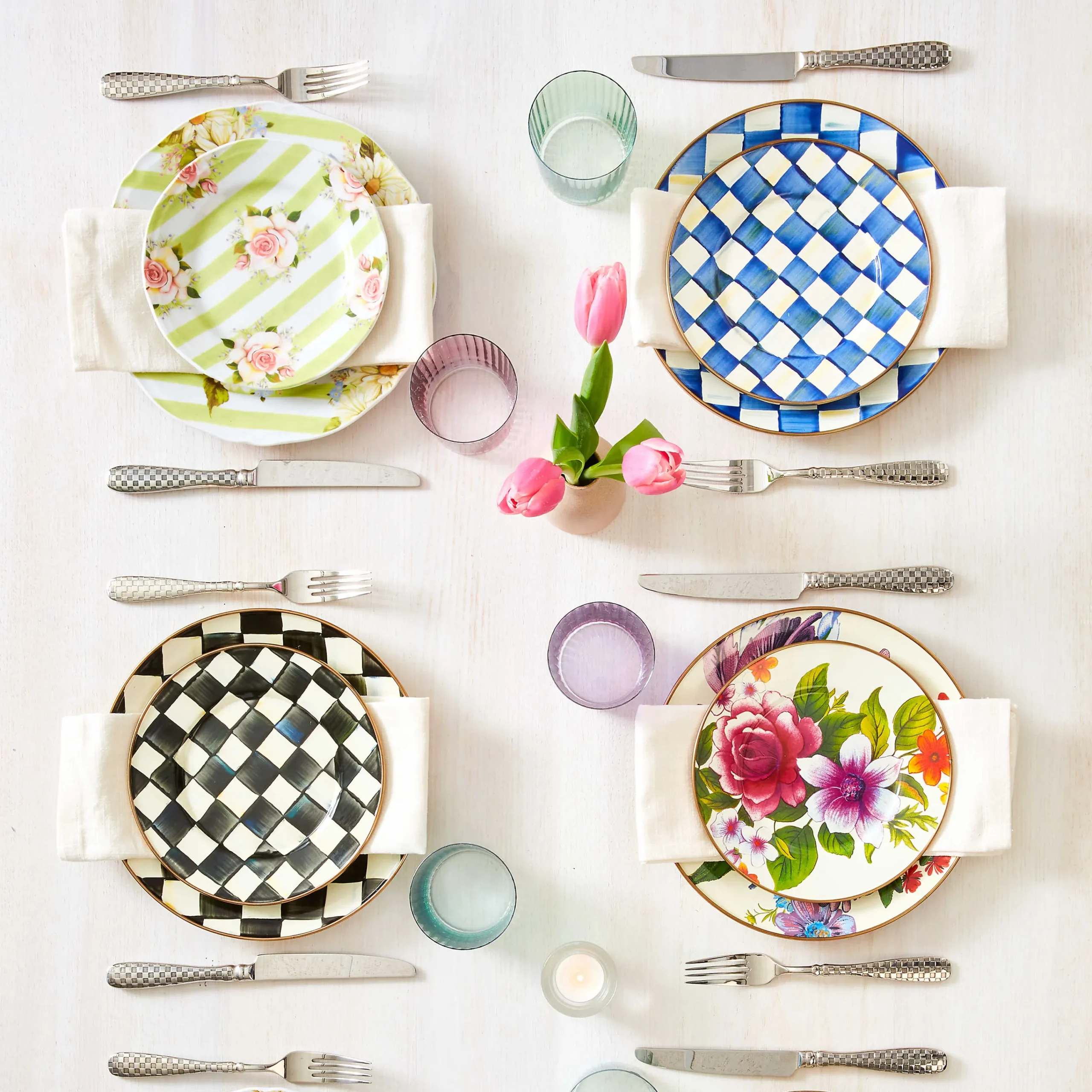 Royal Check Enamel Dinner Plate|MacKenzie-Childs Best