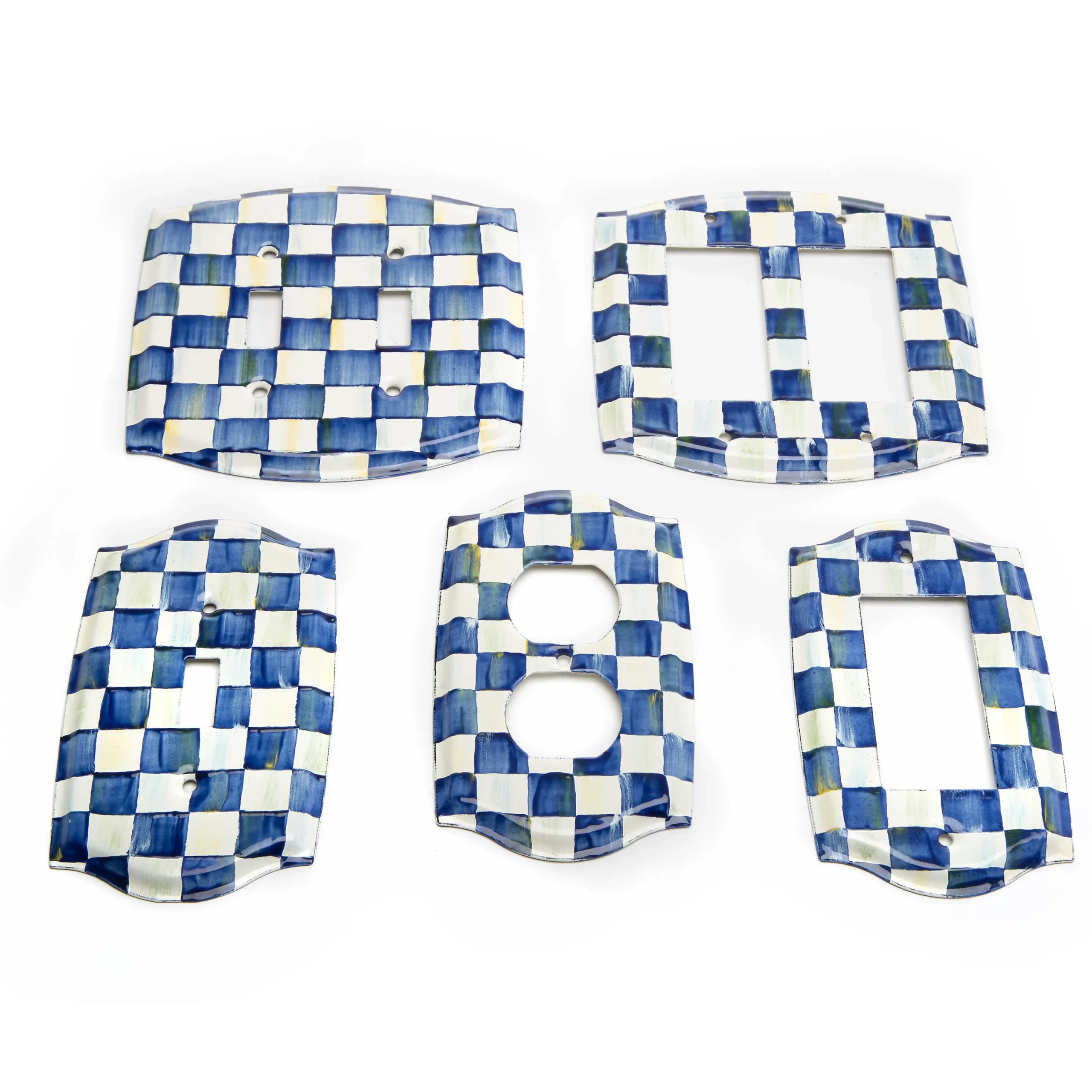 Royal Check Enamel Double Outlet Cover|MacKenzie-Childs Sale