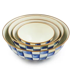 Royal Check Enamel Everyday Bowl - Medium|MacKenzie-Childs Clearance