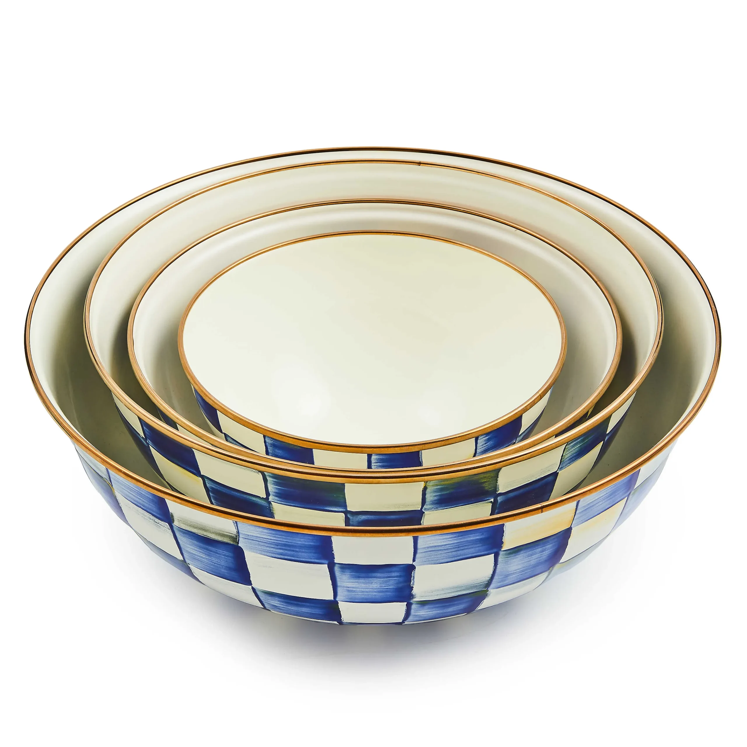 Royal Check Enamel Everyday Bowl - Medium|MacKenzie-Childs Clearance