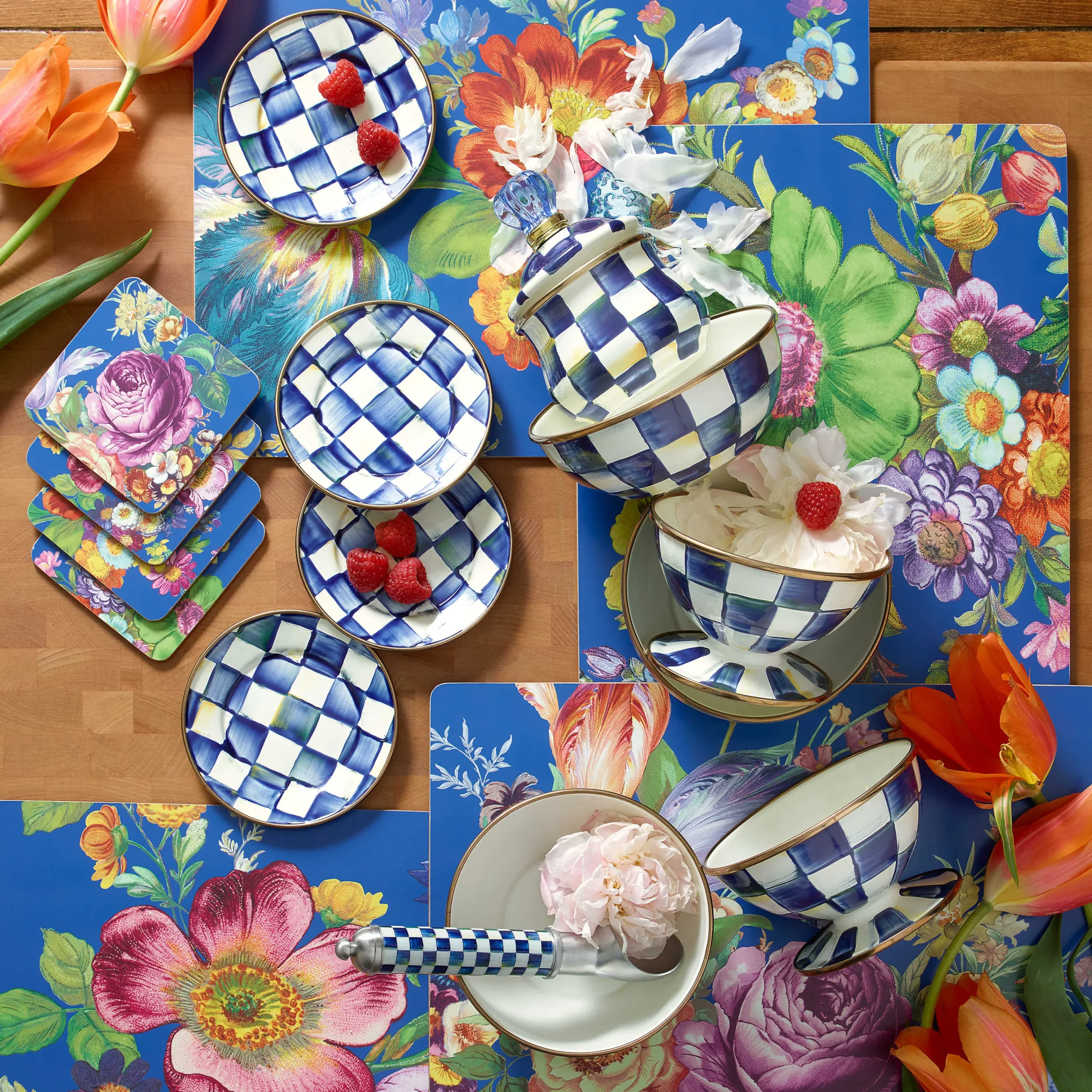 Royal Check Enamel Ice Cream Dish|MacKenzie-Childs Sale