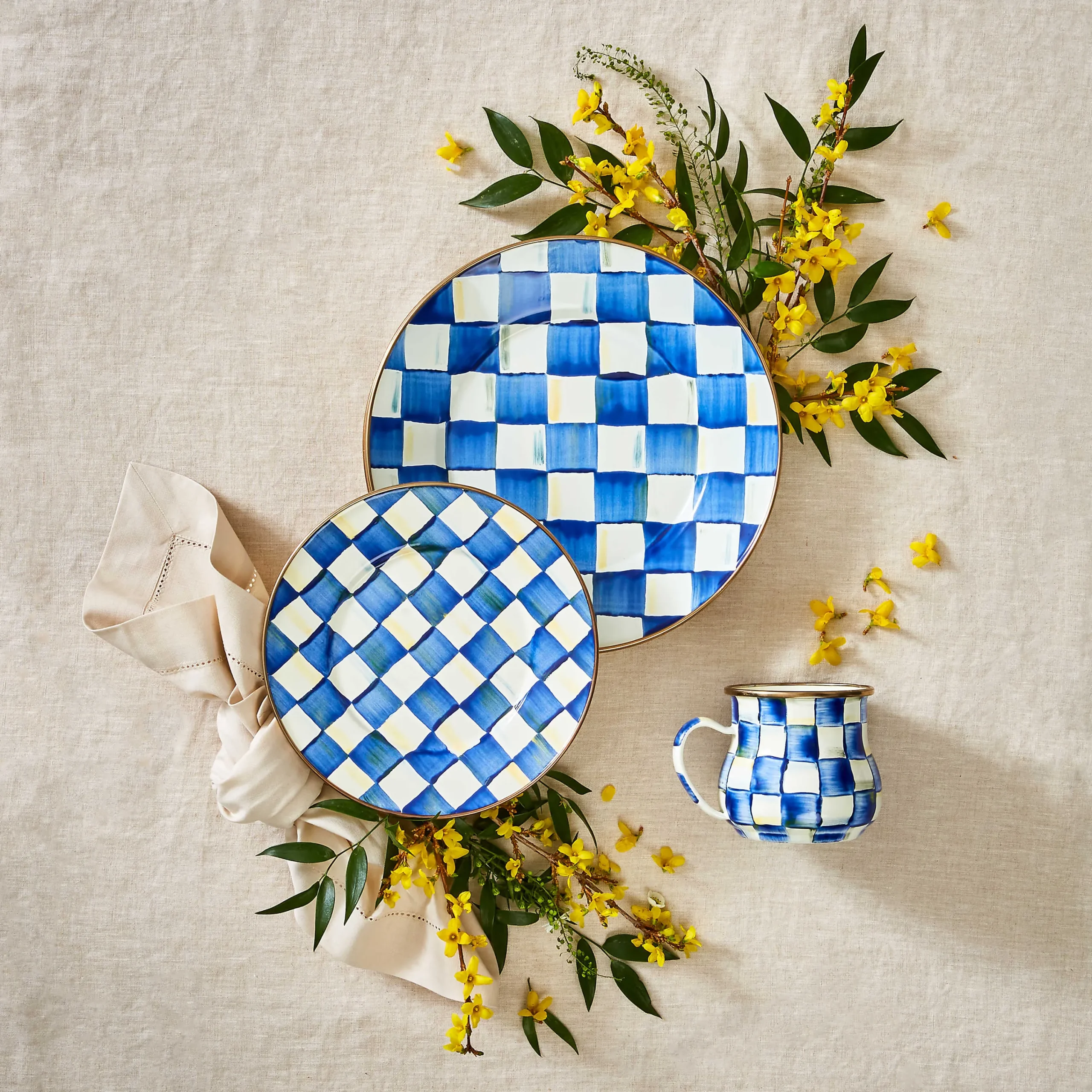 Royal Check Enamel Mug|MacKenzie-Childs Discount