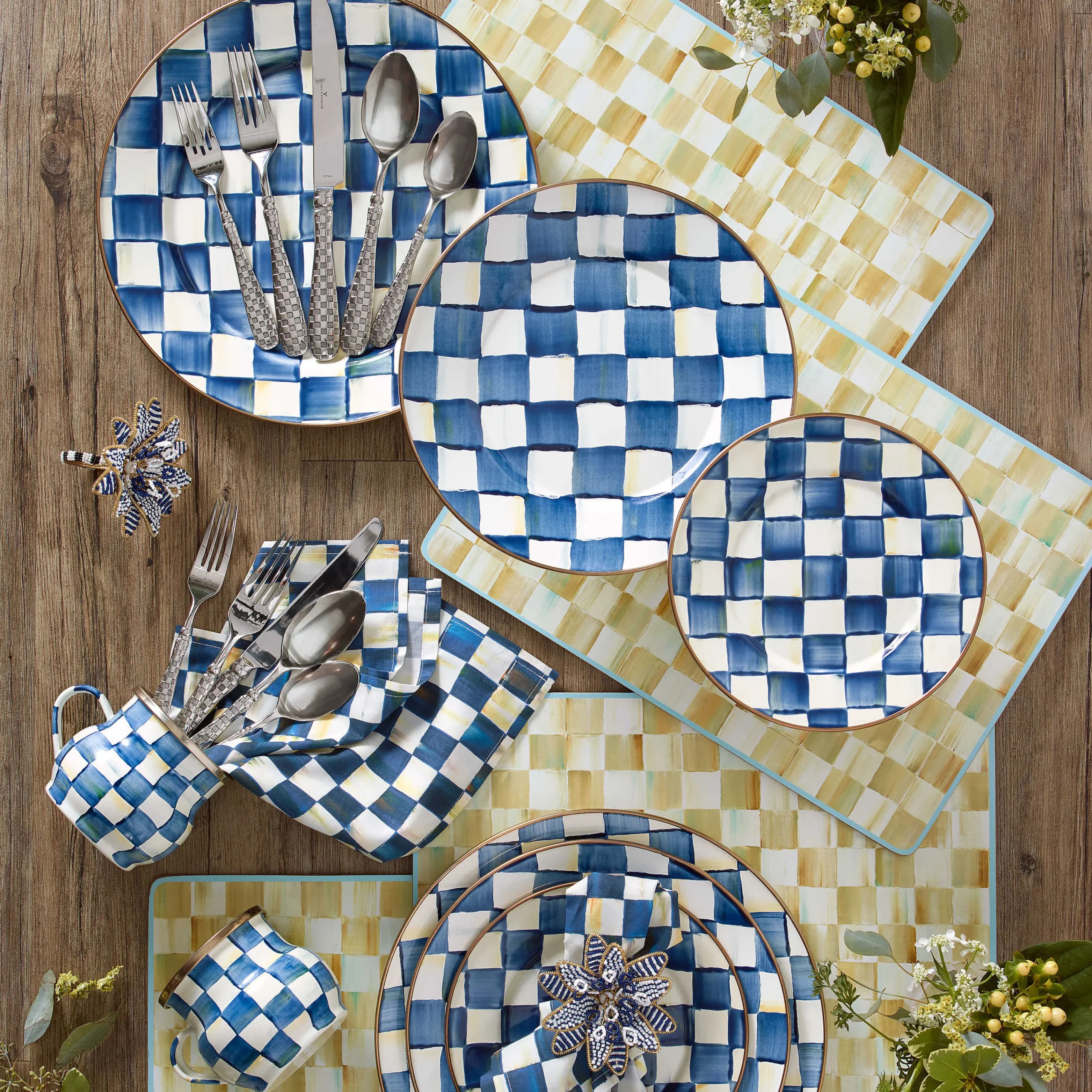 Royal Check Enamel Mug|MacKenzie-Childs Discount