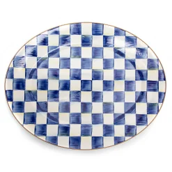 Royal Check Enamel Oval Platter - Large|MacKenzie-Childs New