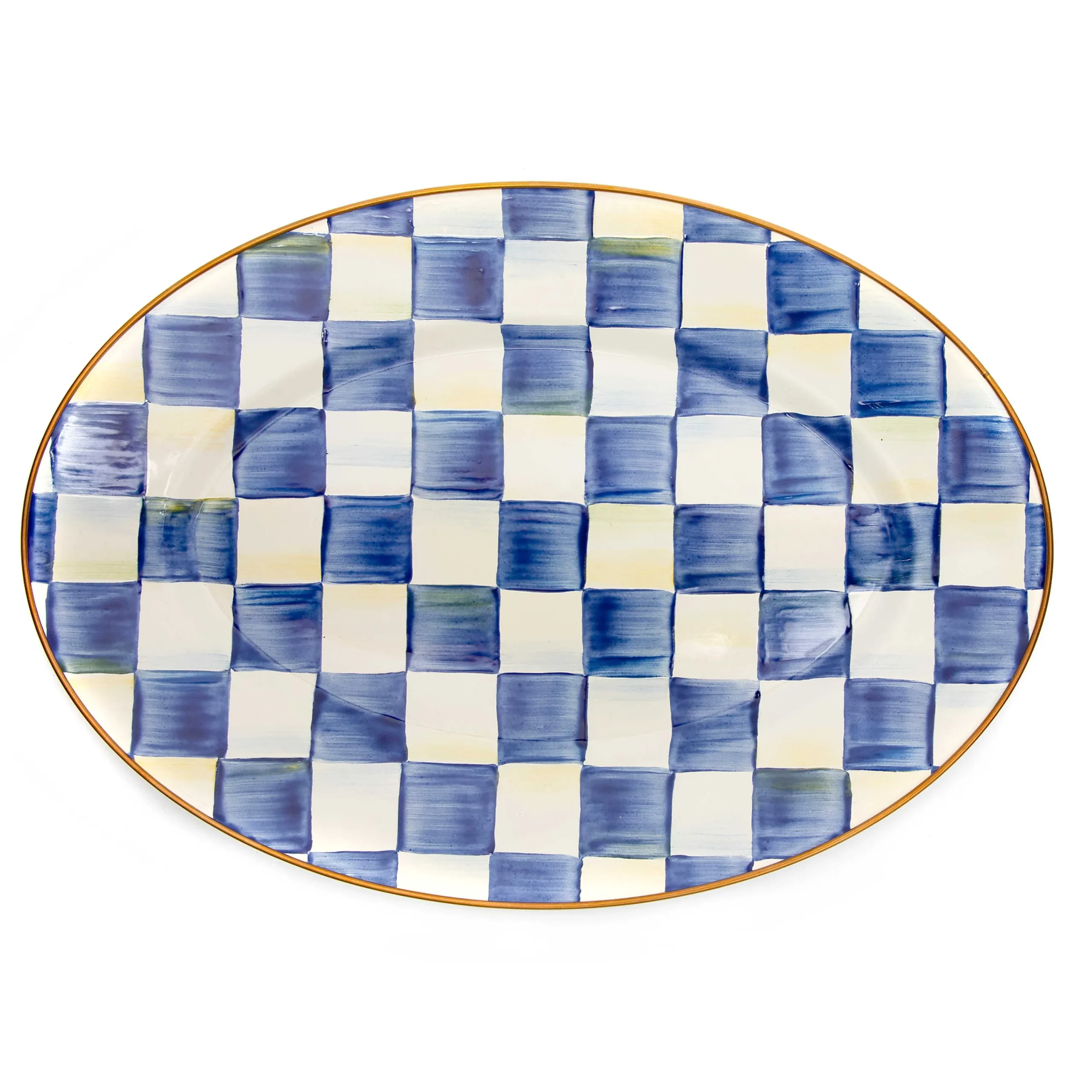 Royal Check Enamel Oval Platter - Small|MacKenzie-Childs