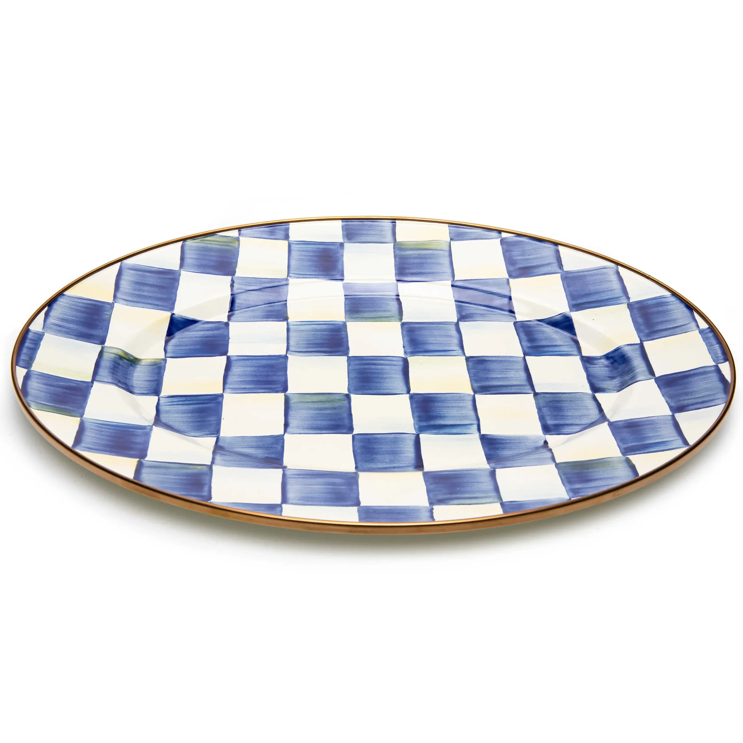 Royal Check Enamel Oval Platter - Small|MacKenzie-Childs