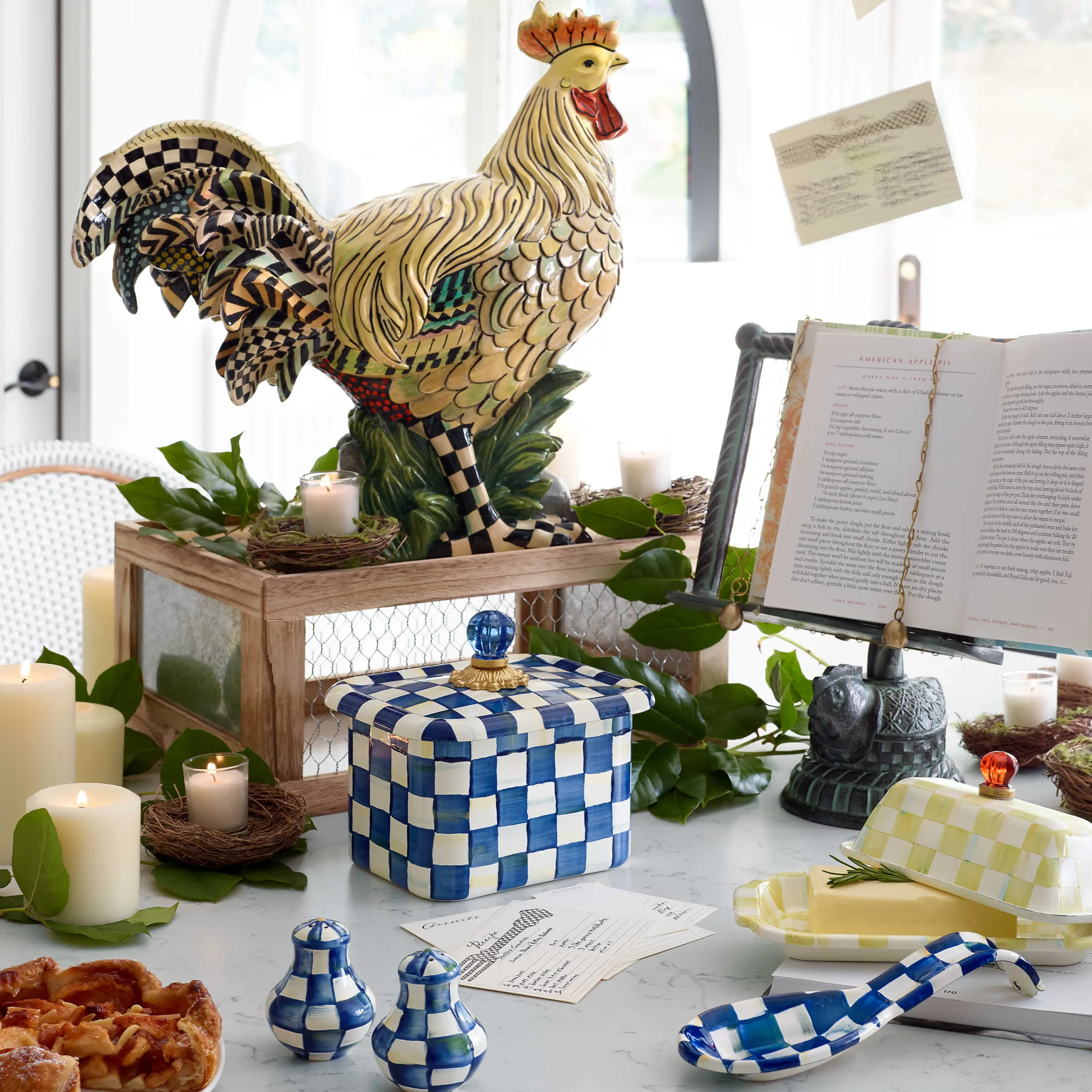 Royal Check Enamel Salt & Pepper Shakers|MacKenzie-Childs Sale