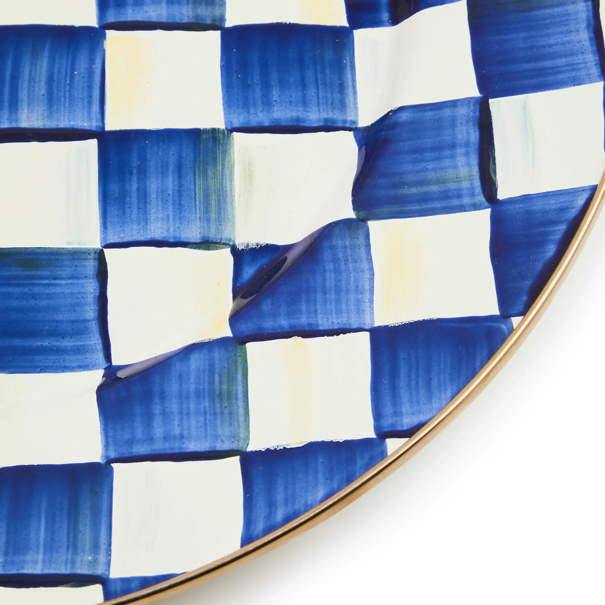 Royal Check Enamel Serving Platter|MacKenzie-Childs Online