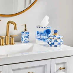 Royal Check Enamel Squashed Pot|MacKenzie-Childs Online