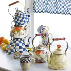 Royal Check Enamel Tea Kettle - 3 Quart|MacKenzie-Childs Outlet
