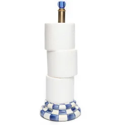 Royal Check Enamel Toilet Tissue Storage|MacKenzie-Childs Hot