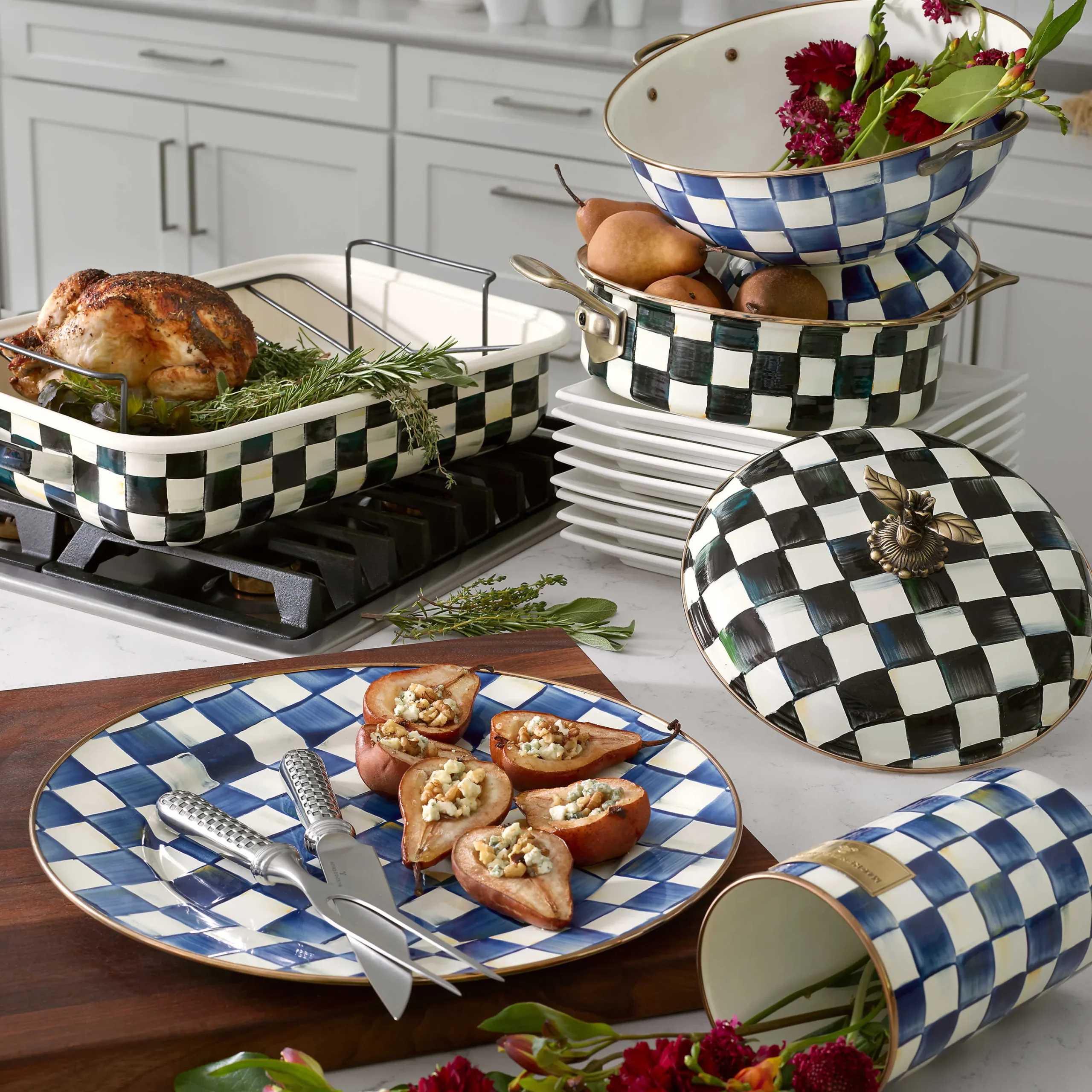 Royal Check Enamel Utensil Holder|MacKenzie-Childs Best