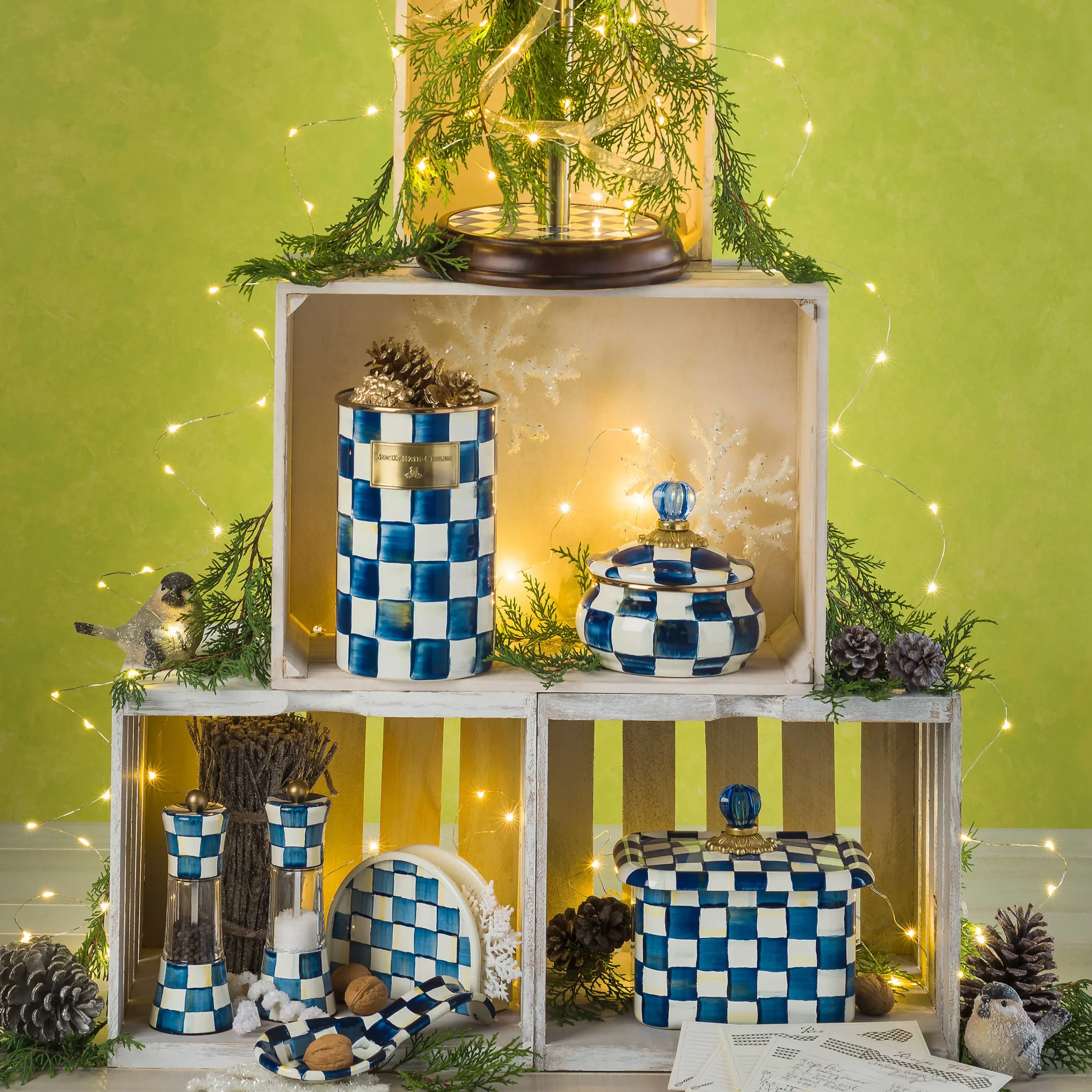 Royal Check Enamel Utensil Holder|MacKenzie-Childs Best