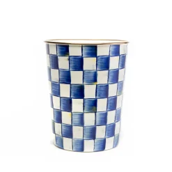 Royal Check Enamel Waste Bin|MacKenzie-Childs Discount