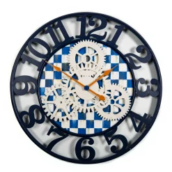 Royal Check Farmhouse Wall Clock - Large|MacKenzie-Childs Best