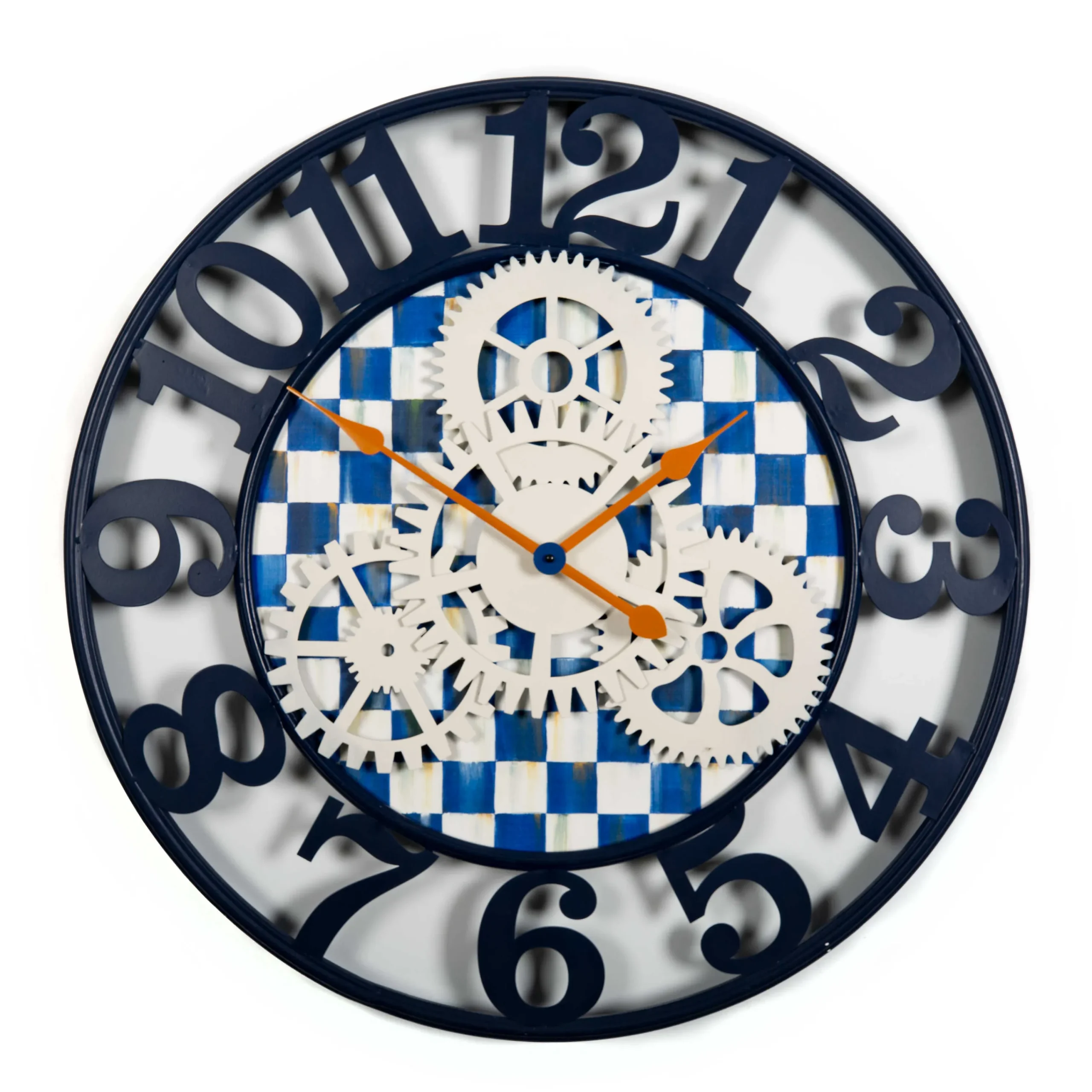 Royal Check Farmhouse Wall Clock - Large|MacKenzie-Childs Best