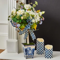 Royal Check Flicker 6" Pillar Candle|MacKenzie-Childs Sale