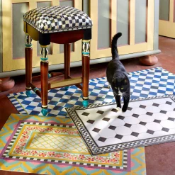 Royal Check Floor Mat - 3' X 5'|MacKenzie-Childs New