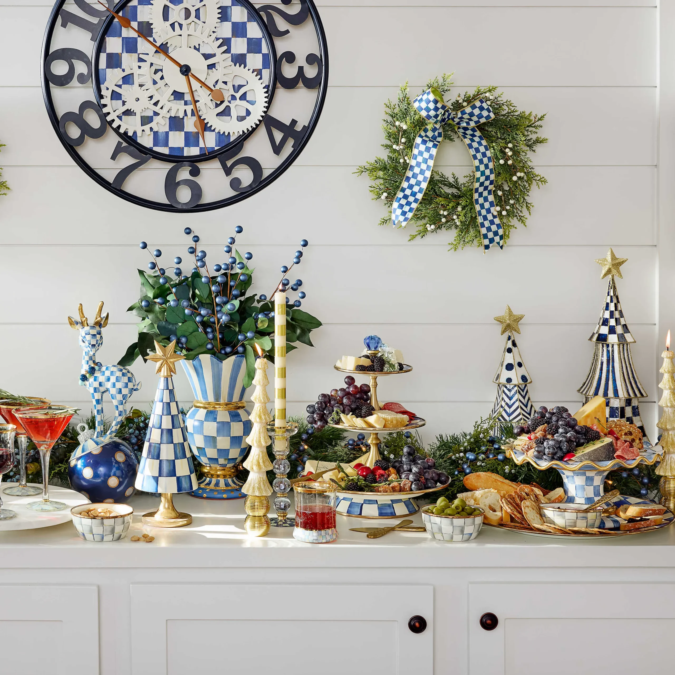 Royal Check Fluted Cake Stand|MacKenzie-Childs Outlet