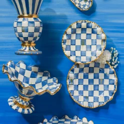 Royal Check Fluted Dessert Plate|MacKenzie-Childs Discount
