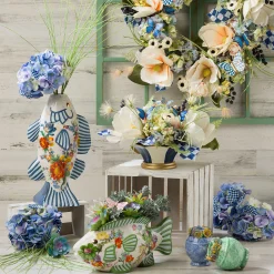 Royal Check Hydrangea - Blue|MacKenzie-Childs New