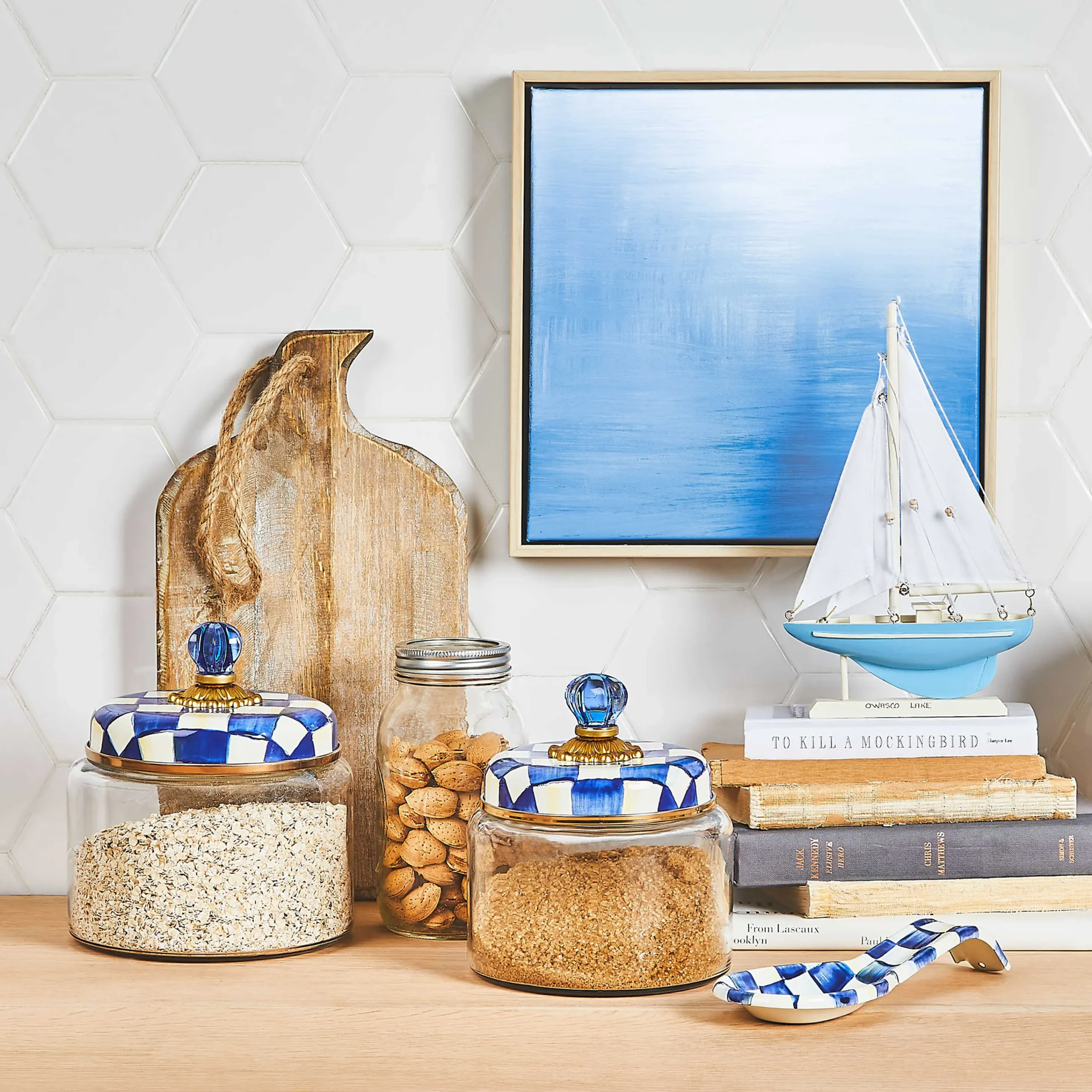 Royal Check Kitchen Canister - Medium|MacKenzie-Childs Outlet