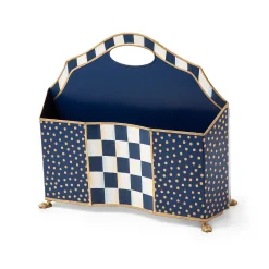 Royal Check Magazine Holder|MacKenzie-Childs Sale