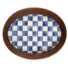 Royal Check Rattan & Enamel Tray - Large|MacKenzie-Childs Discount