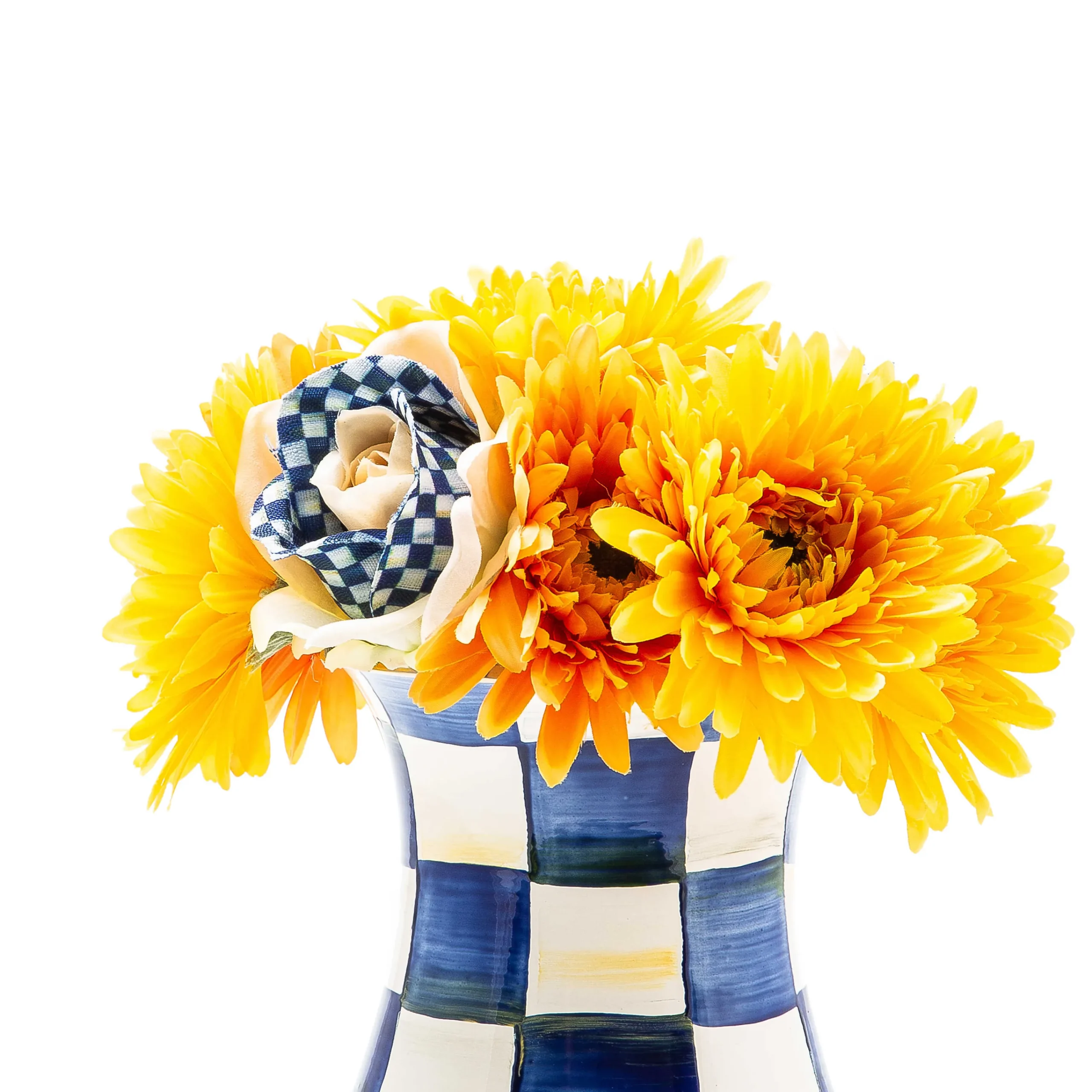 Royal Check Tall Vase & Bouquet Set|MacKenzie-Childs Outlet