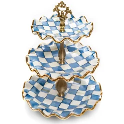 Royal Check Three Tier Sweet Stand|MacKenzie-Childs Hot