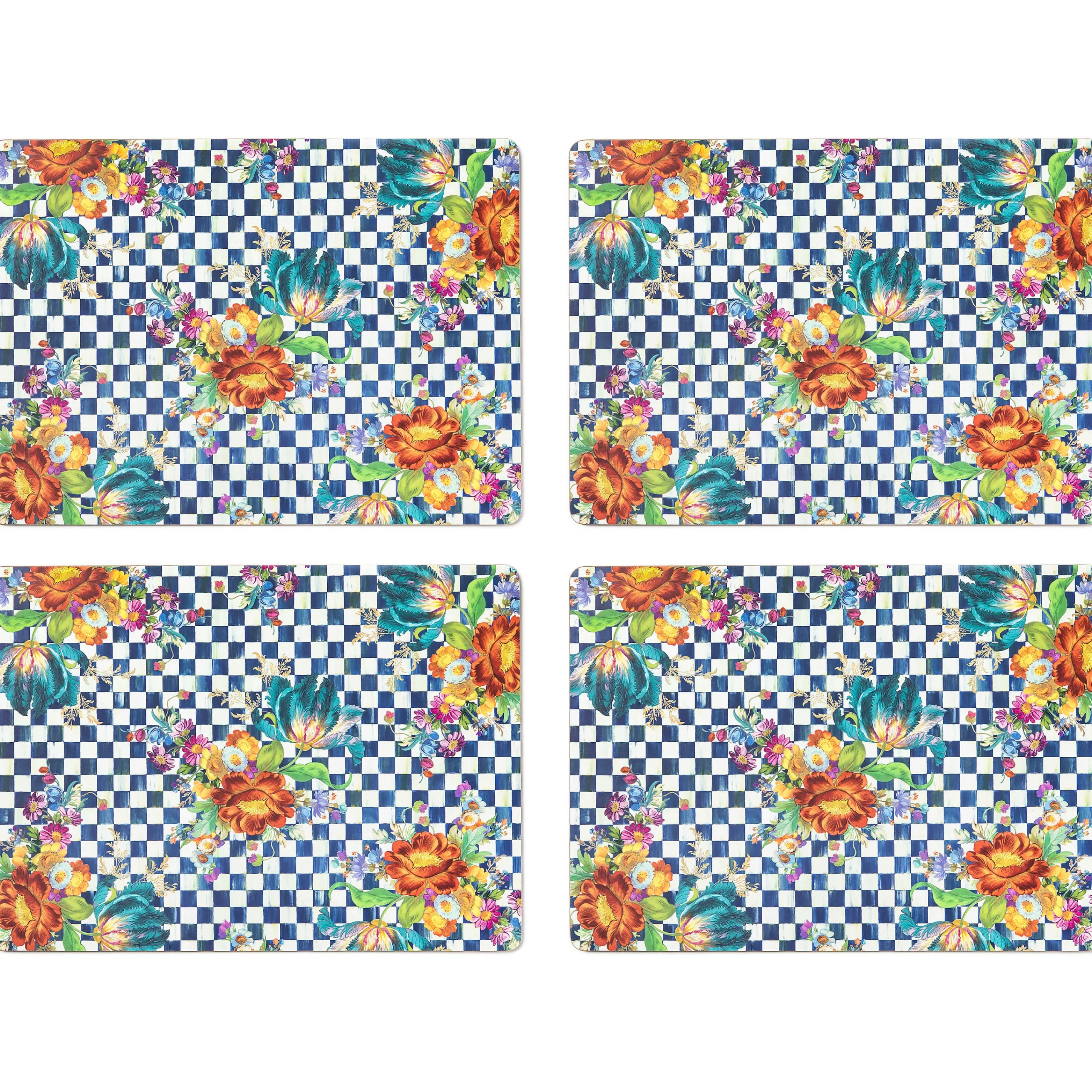 Royal Flower Market Cork Back Placemats - Set Of 4|MacKenzie-Childs Outlet