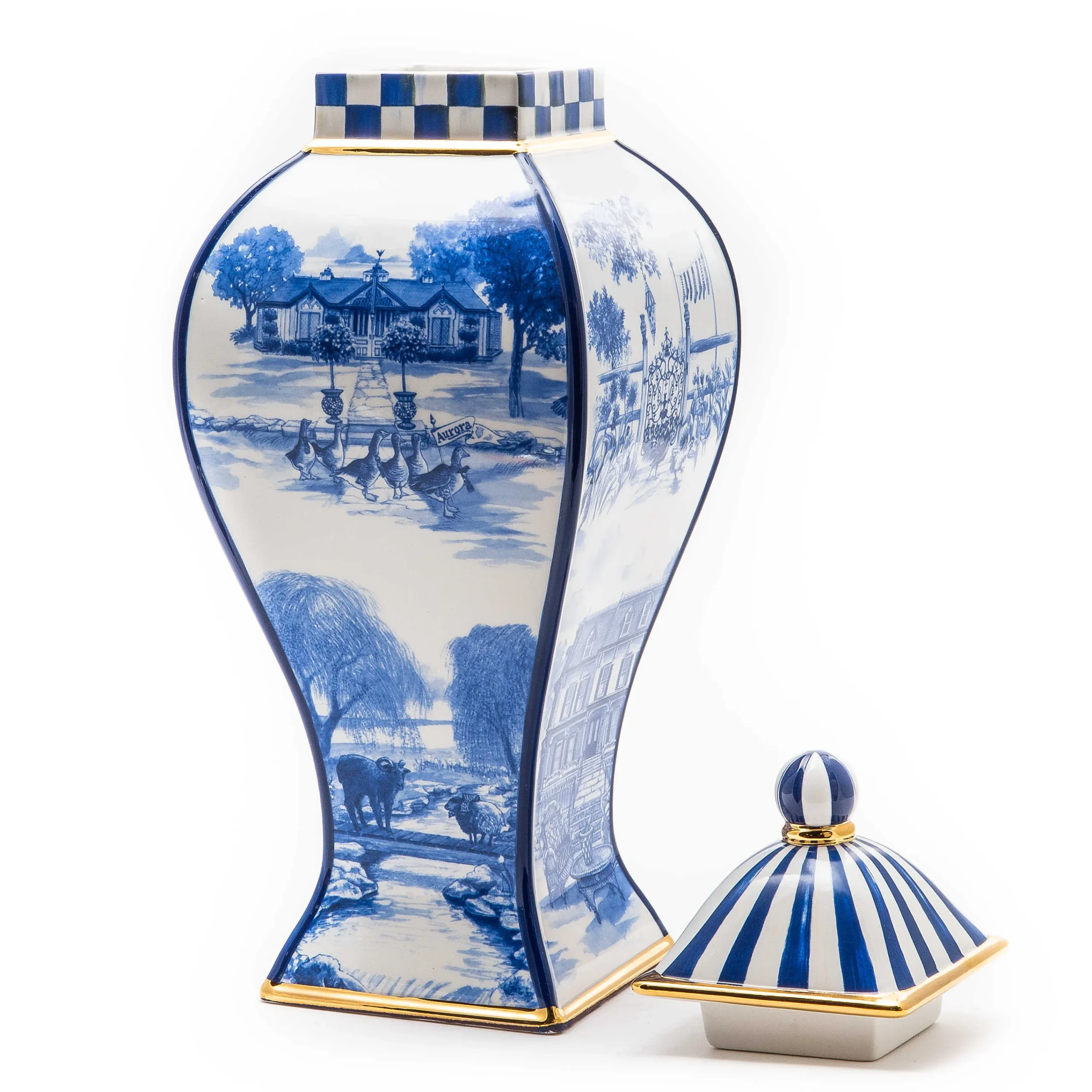 Royal Toile Ginger Jar - Large|MacKenzie-Childs Online