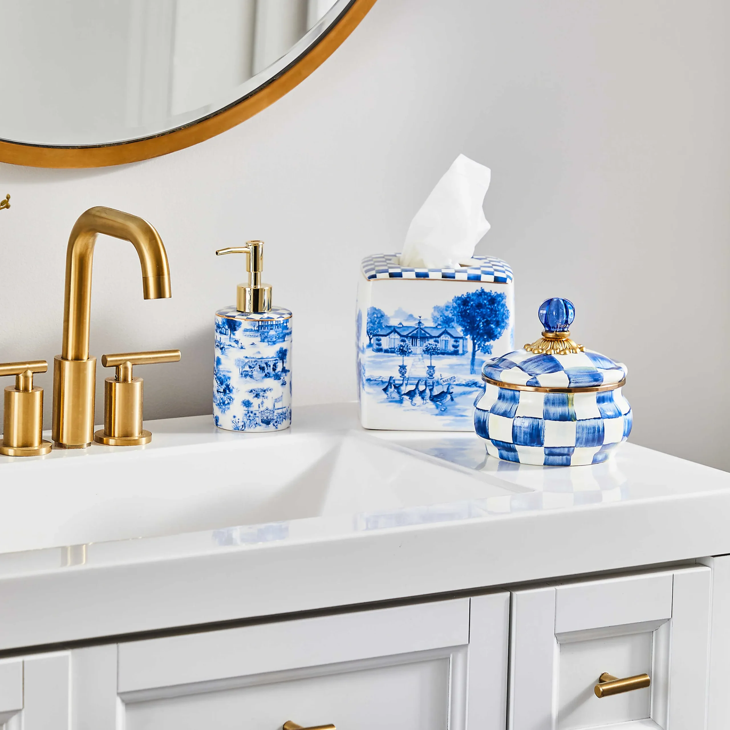 Royal Toile Tissue Holder|MacKenzie-Childs New