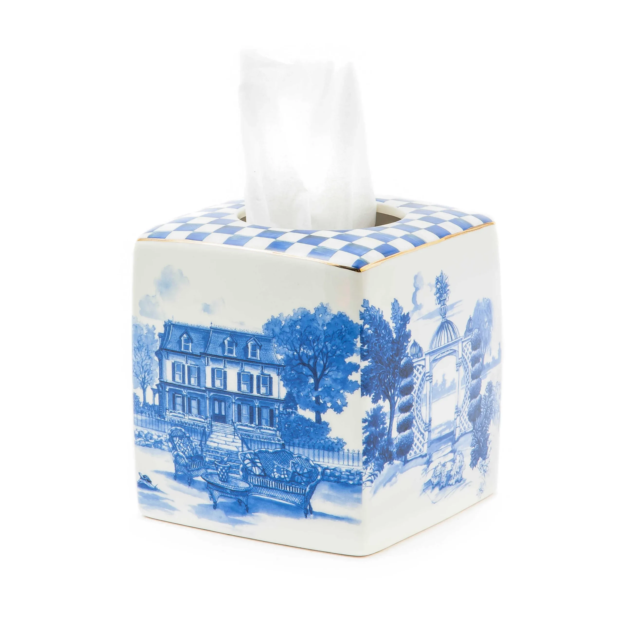 Royal Toile Tissue Holder|MacKenzie-Childs New