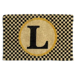 Single Letter Monogrammed Entrance Mat - L|MacKenzie-Childs