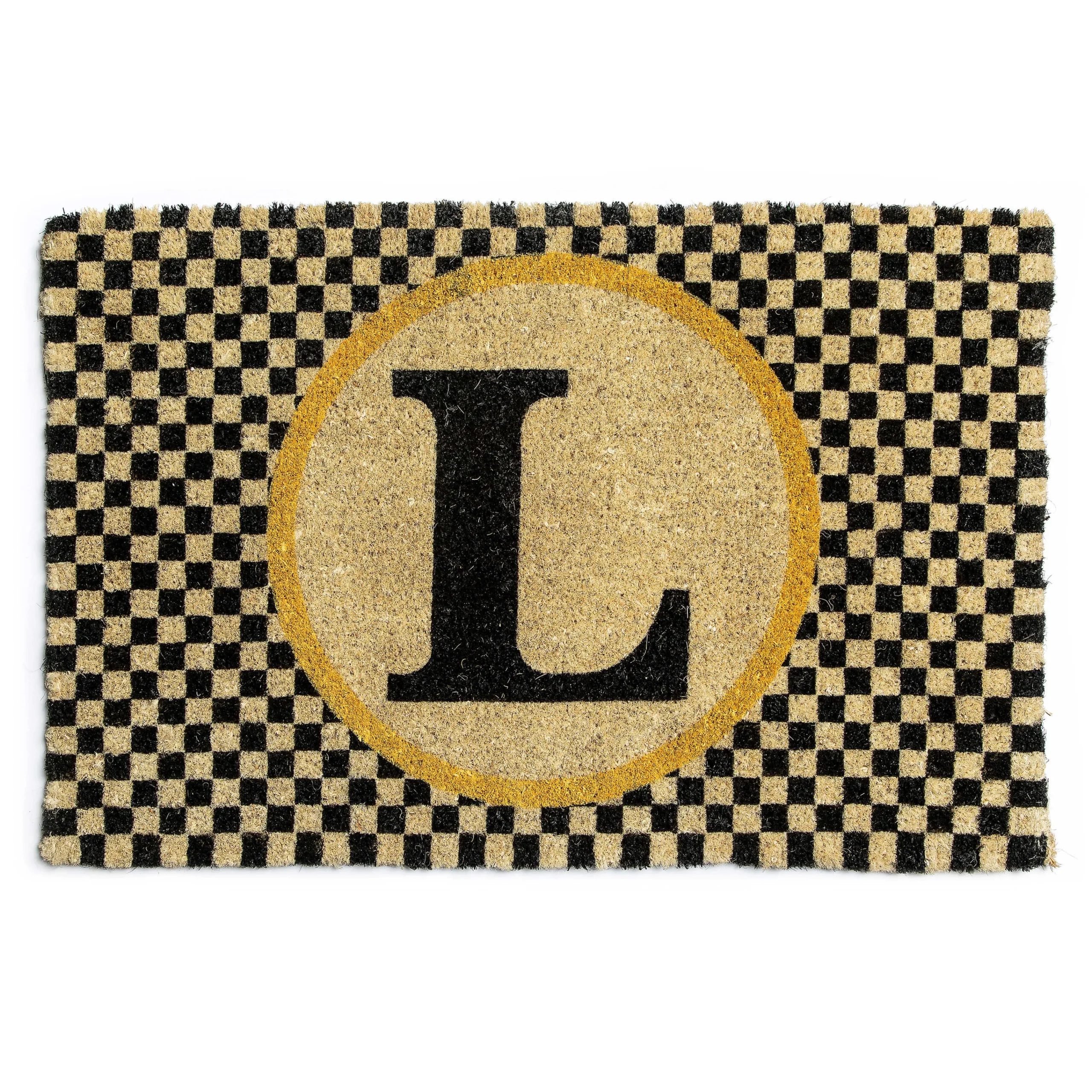Single Letter Monogrammed Entrance Mat - L|MacKenzie-Childs