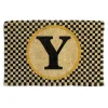 Single Letter Monogrammed Entrance Mat - Y|MacKenzie-Childs Clearance