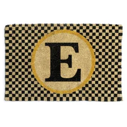 Single Letter Monogrammed Entrance Mat - E|MacKenzie-Childs Discount