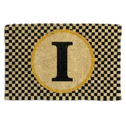Single Letter Monogrammed Entrance Mat - I|MacKenzie-Childs New