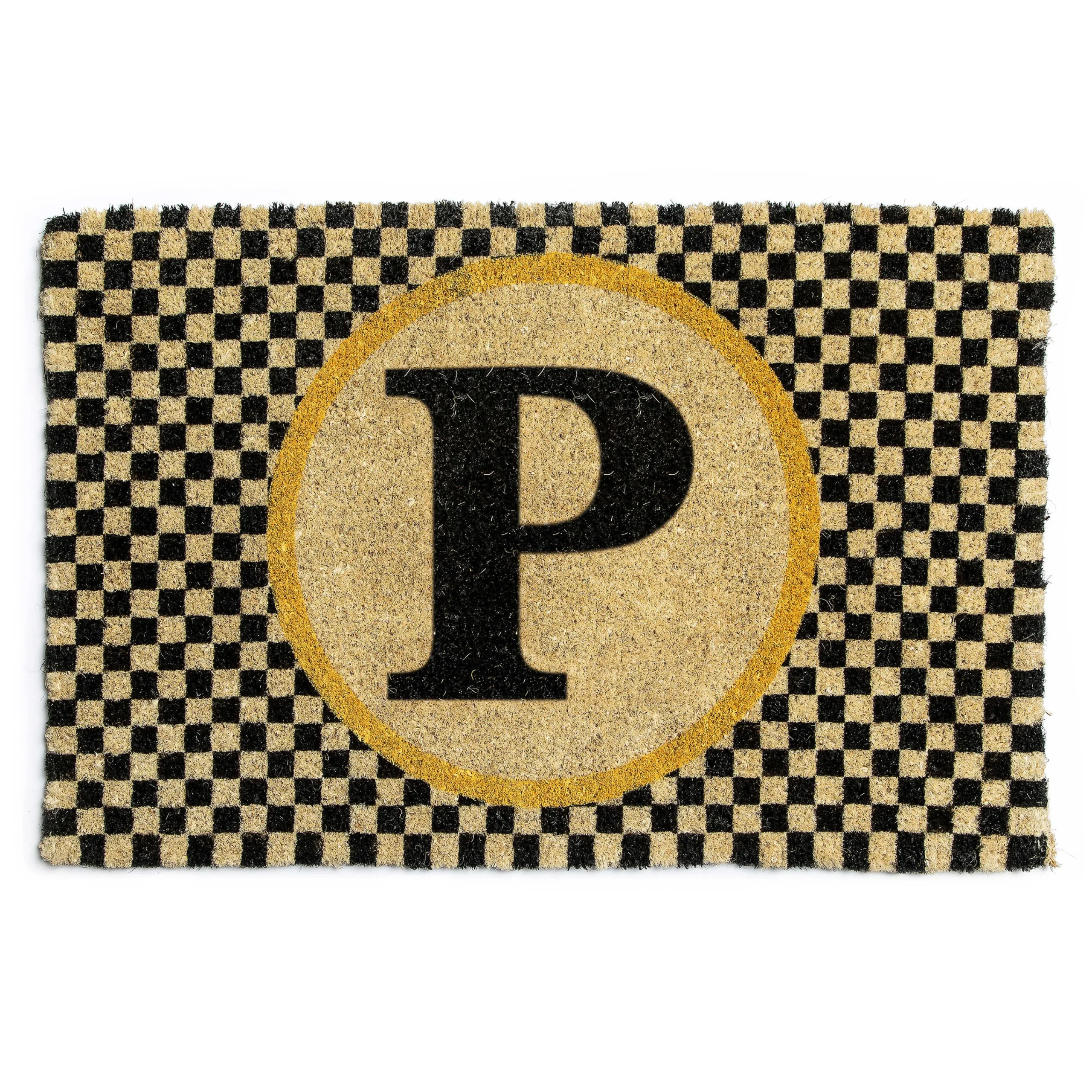 Single Letter Monogrammed Entrance Mat - P|MacKenzie-Childs Clearance