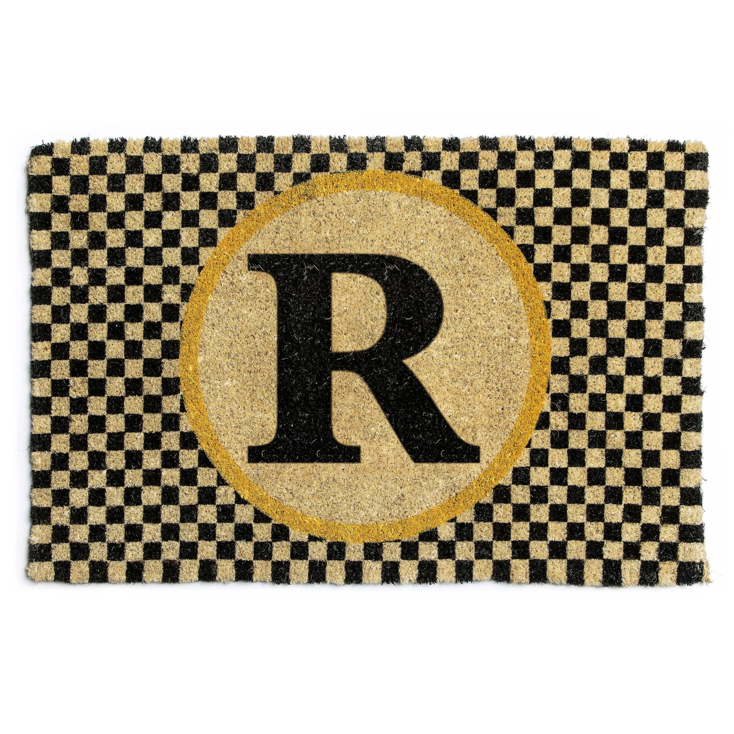 Single Letter Monogrammed Entrance Mat - R|MacKenzie-Childs Clearance