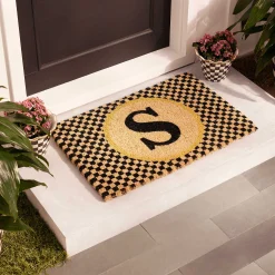 Single Letter Monogrammed Entrance Mat - S|MacKenzie-Childs Online
