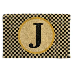 Single Letter Monogrammed Entrance Mat - J|MacKenzie-Childs Discount