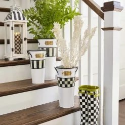 Spectator Galvanized Flower Buckets - Set Of 3|MacKenzie-Childs