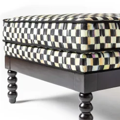 Spindle Check Outdoor Ottoman|MacKenzie-Childs Sale